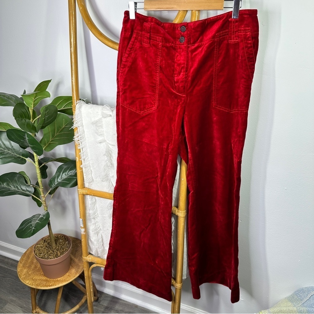 Anthropologie Maeve Red Corduroy Pants sz 12